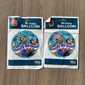 Vintage 90s Disney Mickey Mouse Unlimited Birthday Balloons‎ Goofy Lot of 2